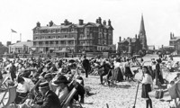 Royal Hotel and beach at Lowestoft